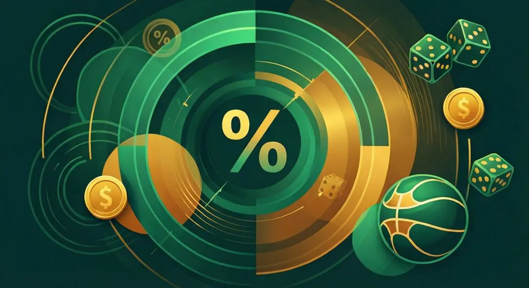 Abstract probability concept visualization with sports betting elements