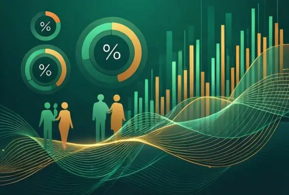 On kişi kalan takımların galibiyet, beraberlik ve kayıp yüzdelerini gösteren kırmızı kart istatistikleri illüstrasyonu