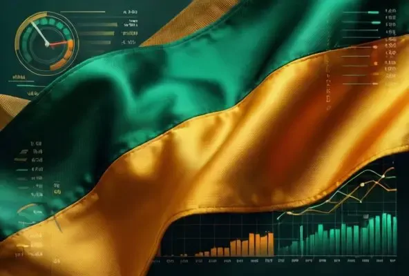 Concetto di strategia di scommesse con tema di corsa in verde smeraldo e oro