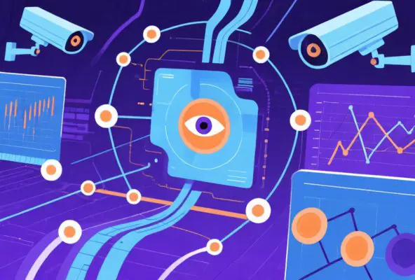 Editorial illustration showing AI-powered behavioral analysis for detecting profitable bettors