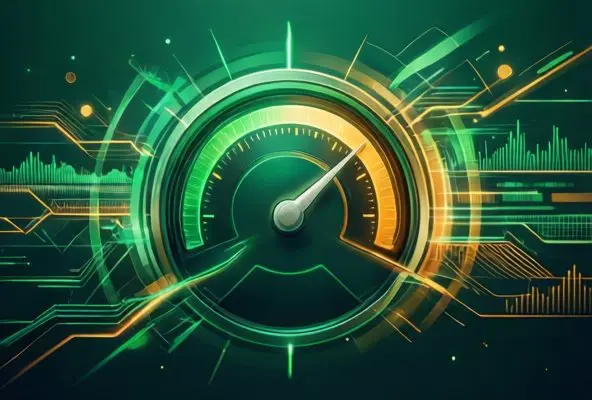 Expected value and data analysis concept - Editorial illustration showing probability visualization with emerald green and golden amber colors