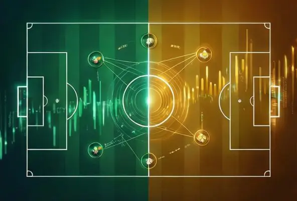 Strategic market combinations concept - Editorial illustration showing betting strategy visualization with emerald green and golden amber colors