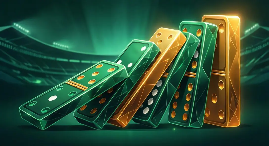 Same Game Multi Strategy - Editorial illustration showing interconnected betting strategy concepts with emerald green and golden amber colors