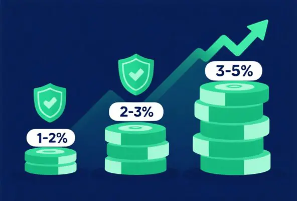 Visual comparison of three betting approaches showing unit sizes as different sized betting chips or stacks with Conservative (small stack), Moderate (medium stack), and Aggressive (large stack) labels
