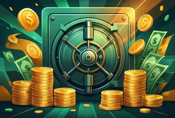 Abstract bankroll management illustration showing secure financial strategy elements